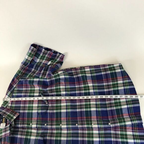 Panhandle Slim Plaid Button Up Shirt Men's XL Short Sleeve 100% Cotton Western - Picture 7 of 10